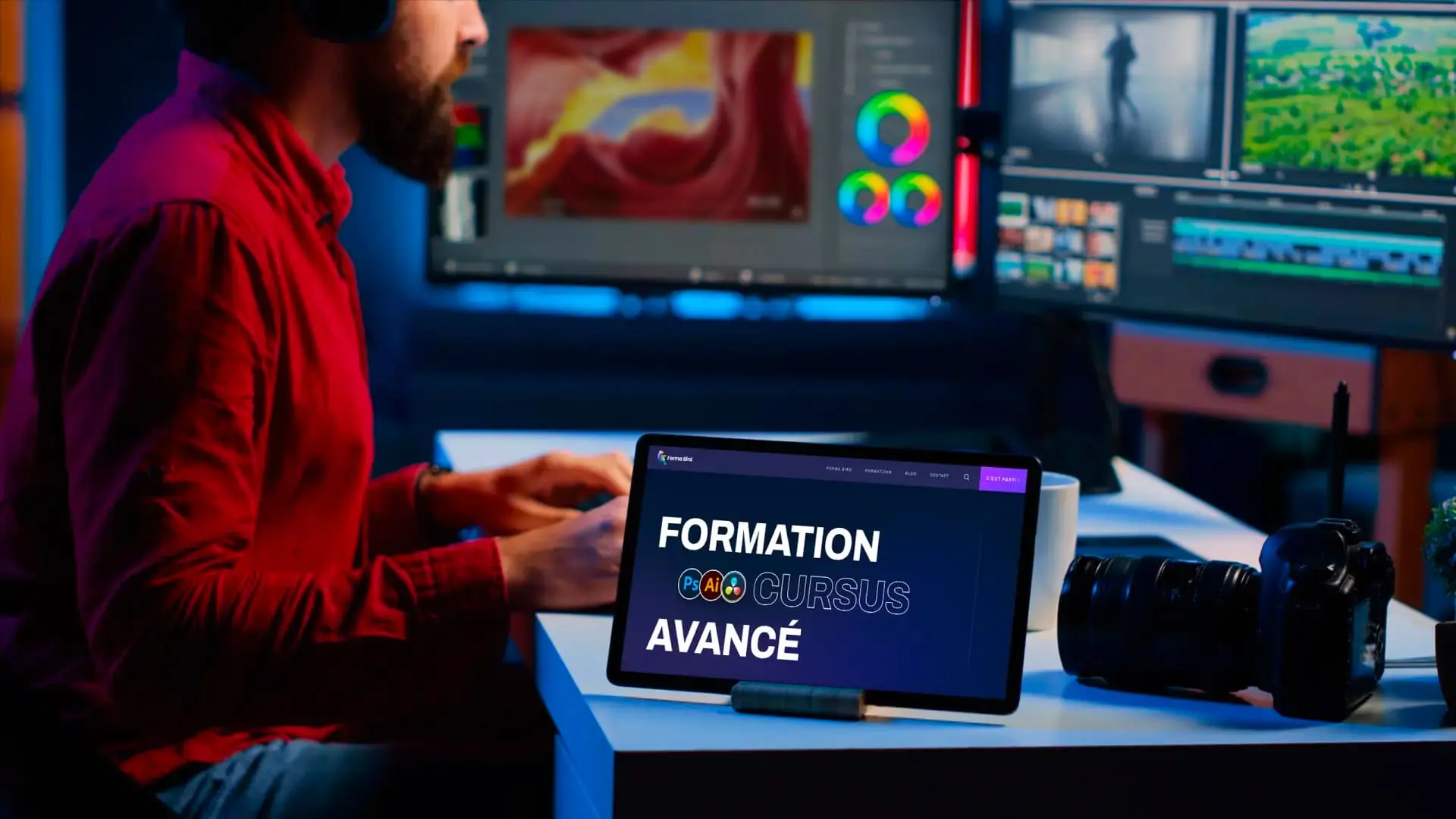 Formabird centre cursus avancé photoshop, illustrator, davinciresolve